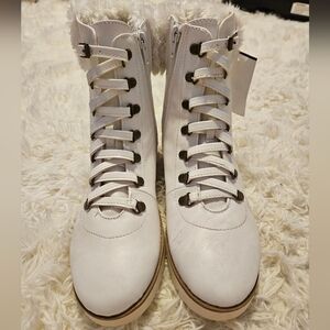MIA White Lace-Up Women's Boots